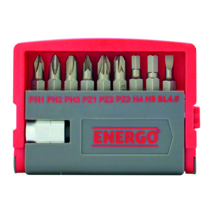 Set biti insurubare profil PH PZ SL HX hexagon 1/4″ cu adaptor 9 piese
