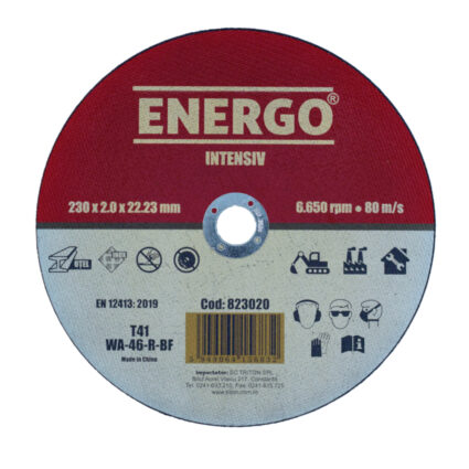 Disc abraziv taiere INTENSIV 230×22.2×2.0mm WA46RBF tip-41 inox otel