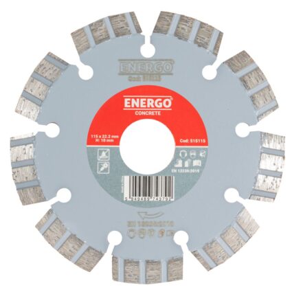 Disc diamantat taiere CONCRETE 115×22.2 mm T20 sector cu pastile turbo beton-armat pavele piatra-dura
