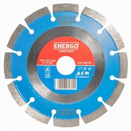 Disc diamantat taiere CONSTRUCT 150×22.2mm M10 sector cu pastile standard beton-armat pavele piatra-dura