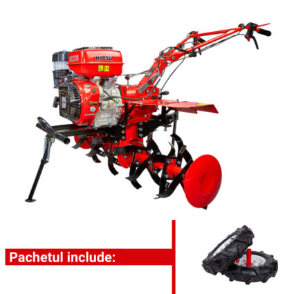 Motocultor H105G cu angrenaj fonta 127 kg 13 CP benzina 2+1 viteze cu roti cauciuc