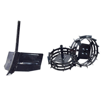 Pachet 2 cu accesorii motosapa (roti metalice 3.50 – 6 cu ax hexagonal inclus set 2 bucati rarita reglabila pentru motosapa)