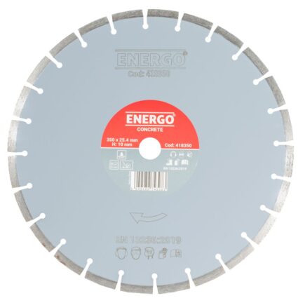 Disc diamantat taiere CONCRETE 350×25.4 mm sector cu pastile standard beton-armat pavele boltari piatra-dura