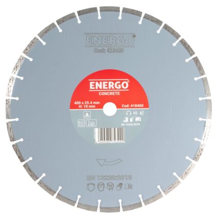 Disc diamantat taiere CONCRETE 400×25.4 mm B10 sector cu pastile standard beton-armat pavele boltari piatra-dura