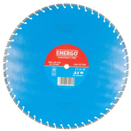 Disc diamantat taiere CONSTRUCT PRO 700×30 mm (25.4 mm) T20 sector cu pastile-turbo beton-armat pavele boltari mozaic caramida