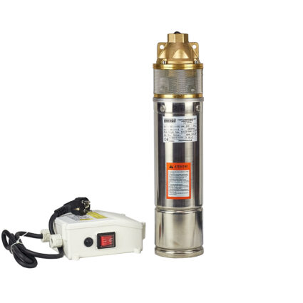 Pompa submersibila apa curata 4SKM100 debit 40L/min Hmax 55mCA cablu L-15m corp D-102mm conexiune DN 1″ 0.75kW 230V