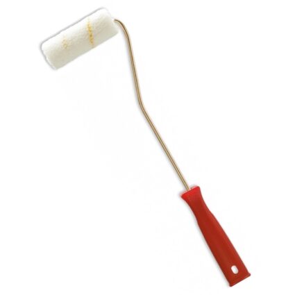 Trafalet radiator BASIC 4S poliester 10cm fir 12mm tija 6mm cu maner 42cm pentru vopsea pe baza de apa/ulei
