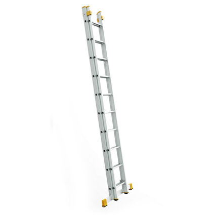Scara 2 tronsoane culisante universala 2×10 trepte Lmax-4.96m Lmin-2.98m H forma A-2.82m din aluminiu