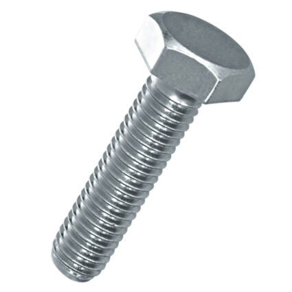 Surub cap hexagonal SCH M18 L-60mm DIN933 clasa 8.8 otel zincat alb