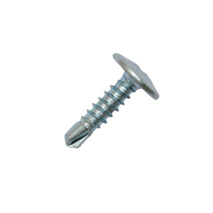 Surub autoforant cap plat cu saiba PH2 D-4.2mm L-41mm vf-3mm fixare metal/metal zincat alb