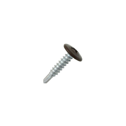 Surub autoforant cap plat cu saiba PH2 D-4.2mm L-16mm vf-3mm fixare metal/metal RAL8017 maro