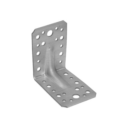 Coltar perforat KP1 cu ranforsare pentru lemn 90x90mm latime 65mm grosime 2.5mm otel zincat alb