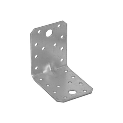 Coltar perforat KP4 cu ranforsare pentru lemn 70x70mm latime 55mm grosime 2.5mm otel zincat alb