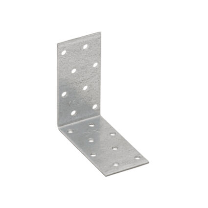 Coltar perforat KM7 pentru lemn 80x80mm latime 40mm grosime 2.0mm otel zincat alb
