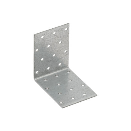 Coltar perforat KM8 pentru lemn 80x80mm latime 60mm grosime 2.0mm otel zincat alb