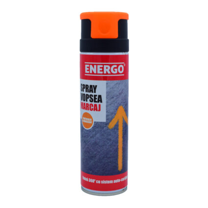 Spray vopsea EXPERT pentru marcaj portocaliu fluorescent valva pulverizare 360 grade volum 500ml