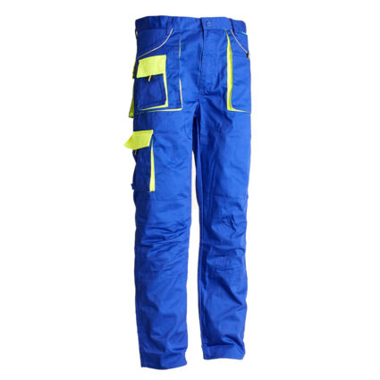 Pantalon talie ELITE marimea 46 albastru/verde bumbac cu poliester 235g/mp