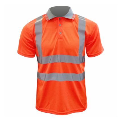 Tricou polo VISIBILITY marimea L portocaliu reflectorizant poliester