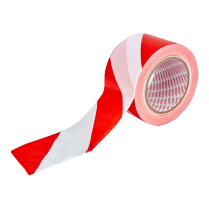 Banda avertizare neadeziva ALERT polietilena alb/rosu latime 70mm L-200m g-0.03mm pentru delimitare zone de lucru