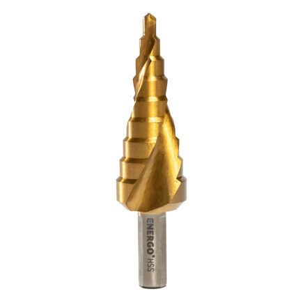 Burghiu in trepte BMT conic diametru 4.0-30mm L-100mm 2 muchii HSS-TiN prindere tesita