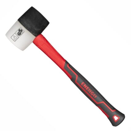Ciocan cauciuc IMPACT 260 g alb/negru coada fibra cu bimaterial