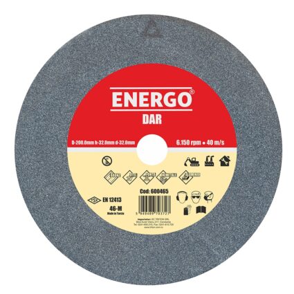 Disc abraziv slefuire polizor de banc DAR rapid D-200mm h-32mm d-32mm NK-46-M gri neferoase fonta nemetale otel normal