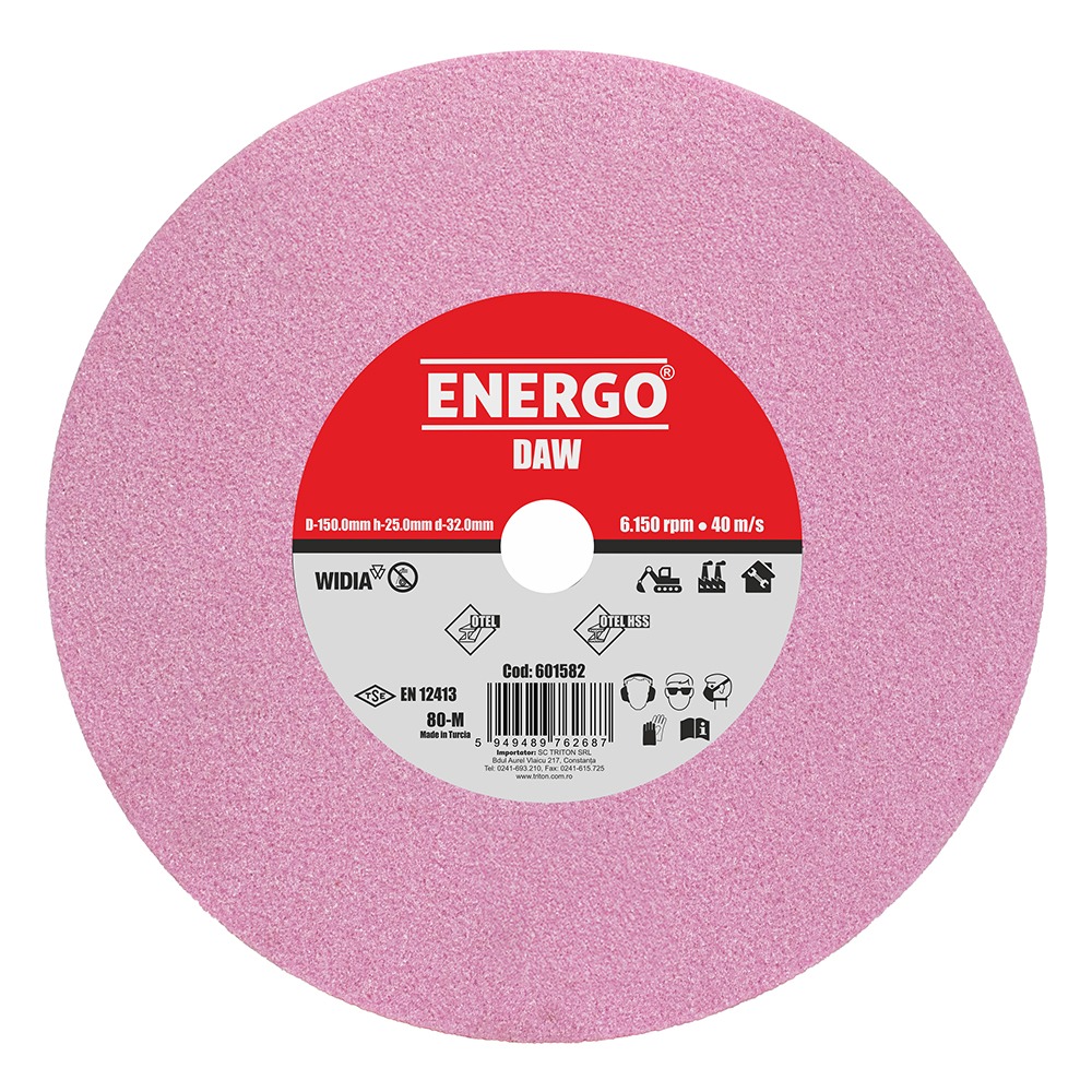 Disc abraziv slefuire polizor de banc DAW widia D-150mm h-25mm d-32mm AR-80-M roz otel HSS otel normal