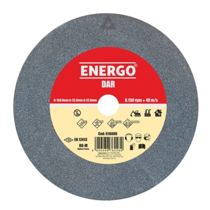 Disc abraziv slefuire polizor de banc DAR rapid D-150mm h-25mm d-32mm NK-80-M gri neferoase fonta nemetale otel normal