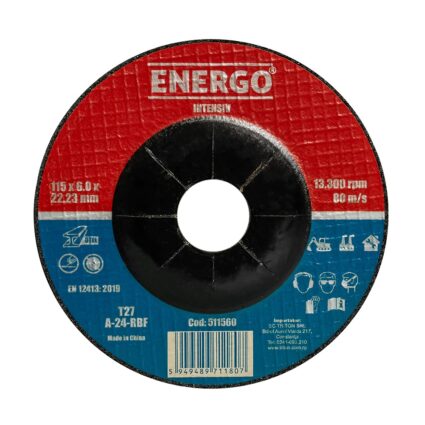 Disc abraziv polizare INTENSIV 115×22.2×6 mm A24RBF tip 42 otel