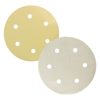 Disc abraziv autoadeziv DHE INTENSIV D-225mm granulatie R 100 oxid aluminiu suport hartie 6 orificii glet/chit/vopsea/lemn
