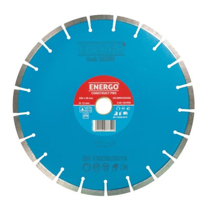 Disc diamantat taiere CONSTRUCT PRO 5S 300x30mm (25.4mm) sector cu pastile diam-3D beton-armat pavele boltari caramida mozaic marmura granit