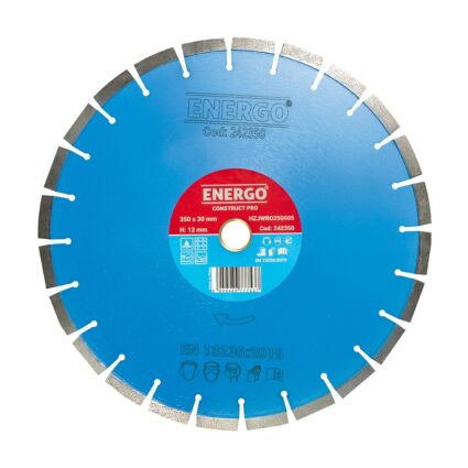Disc diamantat taiere CONSTRUCT PRO 5S 350x30mm (25.4mm) sector cu pastile diam-3D beton-armat pavele boltari caramida mozaic marmura granit