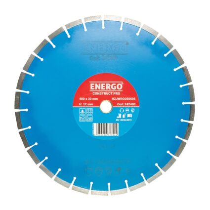 Disc diamantat taiere CONSTRUCT PRO 5S 400x30mm (25.4mm) sector cu pastile diam-3D beton-armat pavele boltari caramida mozaic marmura granit