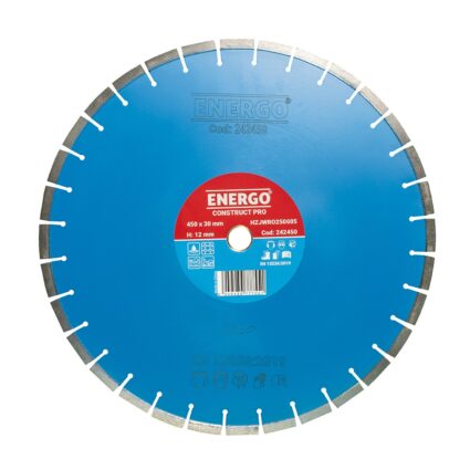 Disc diamantat taiere CONSTRUCT PRO 5S 450x30mm (25.4mm) sector cu pastile diam-3D beton-armat pavele boltari caramida mozaic marmura granit