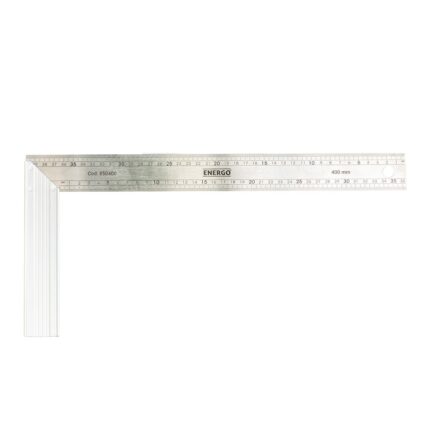 Echer unghi 90 grade 400x180mm gradat lama inox cu suport aluminiu pentru uz general