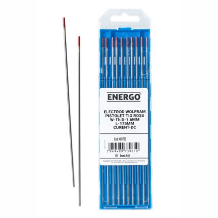 Electrod wolfram pistolet TIG WT D-1.6mm L-175mm rosu curent DC pentru otel