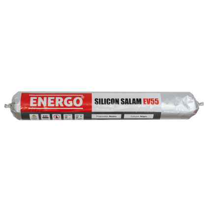 Silicon etansant neutru negru EV55 rezistent UV pentru metal sticla piatra folie tip salam 600ml