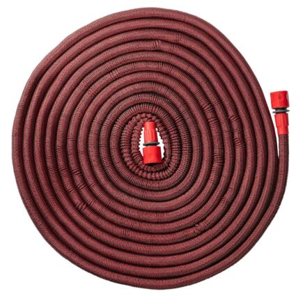 Furtun extensibil SUPER FLEX interval 5-15 m din latex si pistol de stropit cu 8 functii reglabil