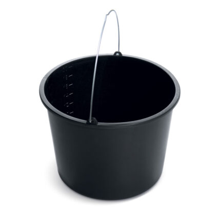 Galeata din plastic GTM capacitate 20L gradata maner otel neagra