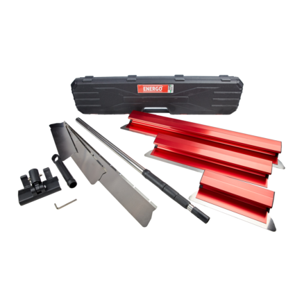Set 3 gletiere profesionale WSB lama inox L-350/450/800mm grosime 0.5mm cu maner H aluminiu
