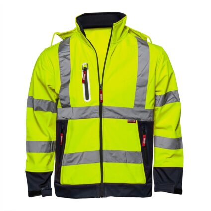 Jacheta iarna softshell CROSSROAD marimea XXL galbena reflectorizanta 320g/mp
