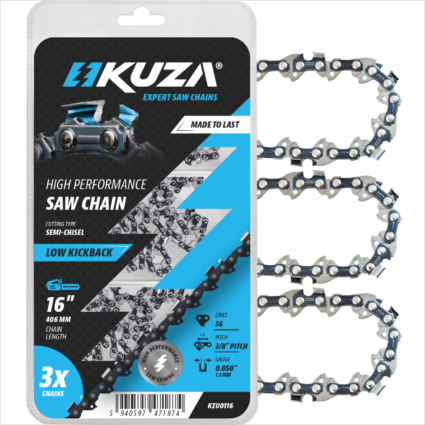 Lant pentru drujba, Lungime 16″, pas 3/8″ Pitch, grosime 050″-1.3 mm, 56 Zale, 3 lanturi/pach – KUZA