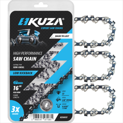 Lant pentru drujba, Lungime 16″, pas 3/8″ Pitch, grosime 050″-1.3 mm, 57 Zale, 3 lanturi/pach – KUZA