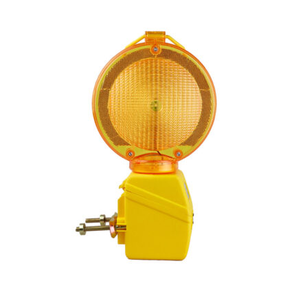 Lampa semnalizare rutiera galbena SPARK cu baterie 4R25 6V 7AH prindere cu clema, disc 180mm