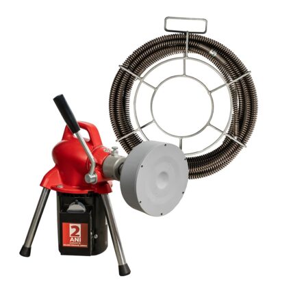 Masina de curatat tevi PIPE CLEAN diametre 3/4″-4″cablu flexibil D-16mm L-18.4m si 8 segmente x 2.3m cu 8 capete 400rpm 300W