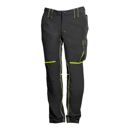 Pantalon talie FLEXY LIGHT marimea M negru/galben nylon cu spandex 140g/mp
