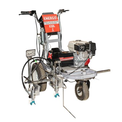Pompa airless cu motor termic X32L pentru trasat marcaje rutiere 2 pistoale debit 3.2L/min 227 bari benzina Honda GX160