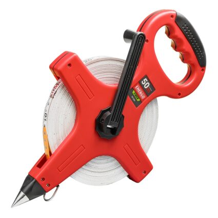 Ruleta banda fibra sticla FIBER 3S L-50 m latime 12.5 mm carcasa deschisa varf de centrare si manivela