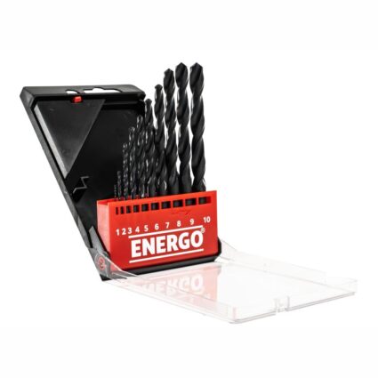 Set burghie metal SBM diametre 1-10mm DIN 338 material HSS-R prindere cilindrica 10 piese cutie plastic