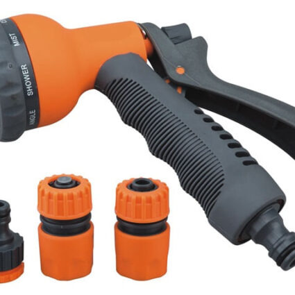 Set pistol pentru udat 8 functii + conectori furtun (plastic) – GOSPOPRO